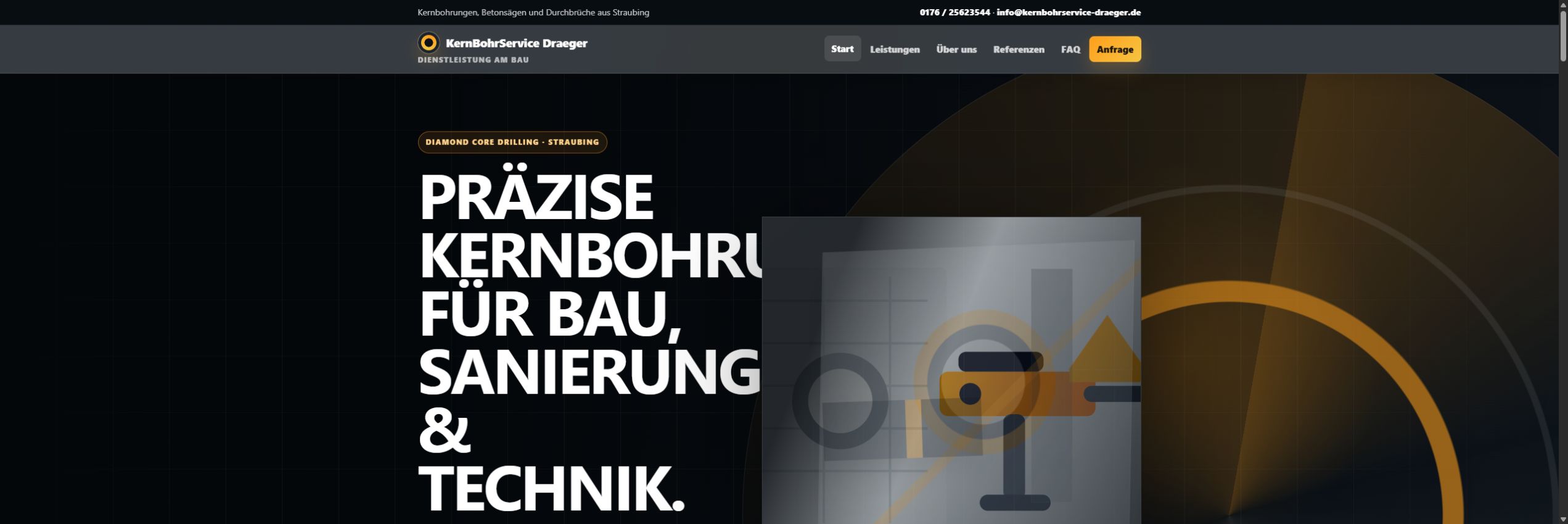 Responsive Startseitenansicht der Handwerk-Design-Demo Bohrpunkt Baukern
